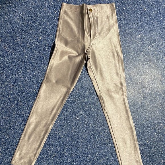 American Apparel Skinny Pants - Shimmering Silver - Picture 1 of 1